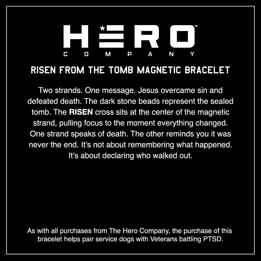 He Is Risen Cross Magnetic Titanium Bracelet Set : Helps Pair Veterans With A Service Dog Or Shelter Dog