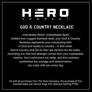 Special Offer! God & Country Cross Necklace: Helps Pair Veterans With A Service Dog Or Shelter Dog