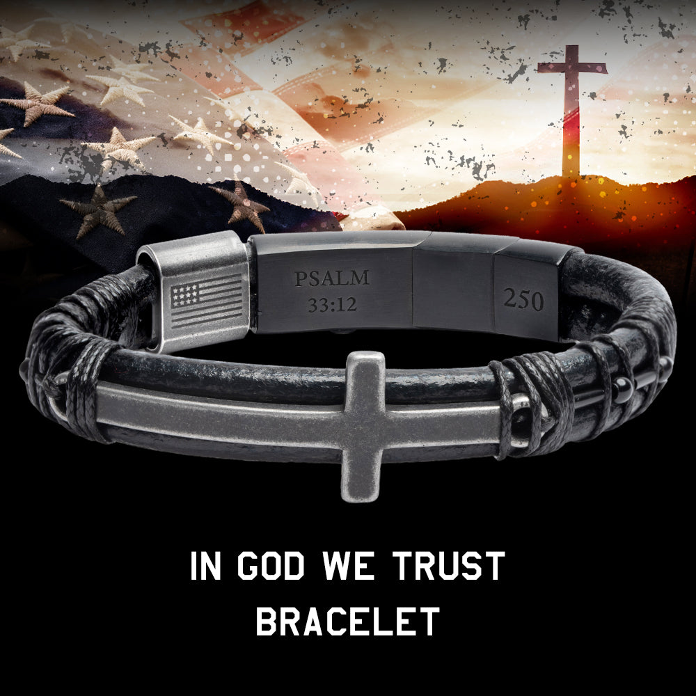 God &amp; Country Leather Morse Code Urn Bracelet