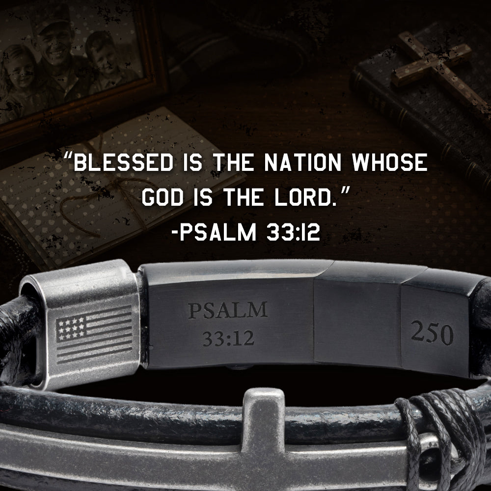 God &amp; Country Leather Morse Code Urn Bracelet