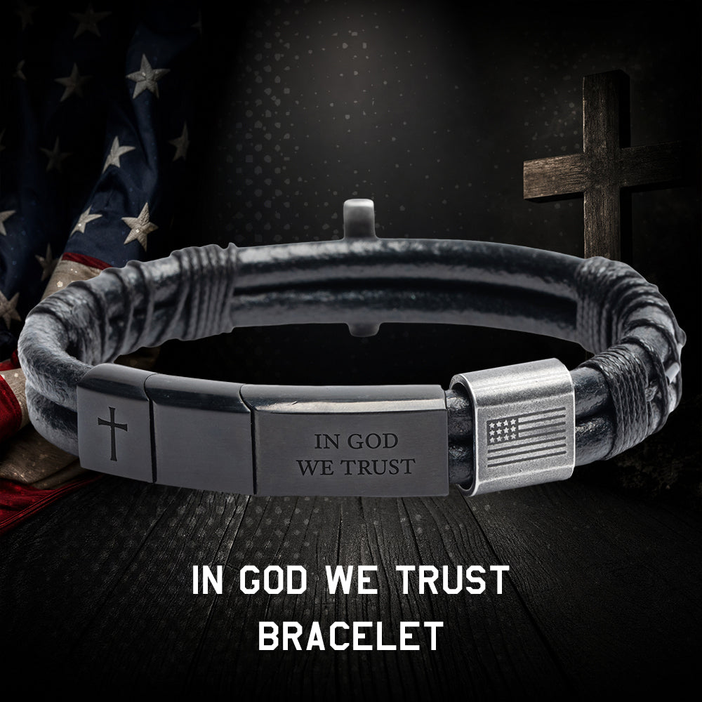 God &amp; Country Leather Morse Code Urn Bracelet