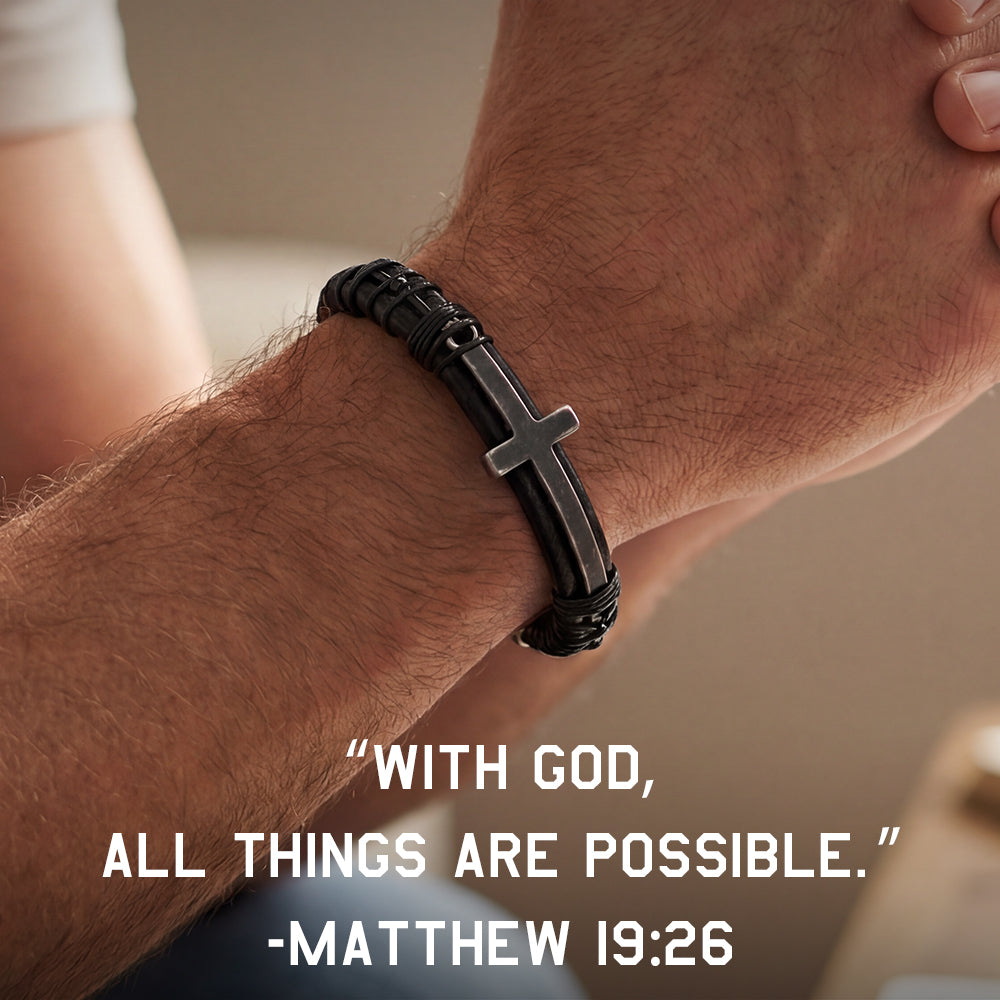 God &amp; Country Leather Morse Code Urn Bracelet