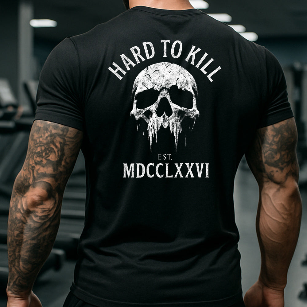 Hero Company Men&#39;s Hard To Kill Black Tee - Helps Pair Veterans With A Service Dog or Shelter Dog