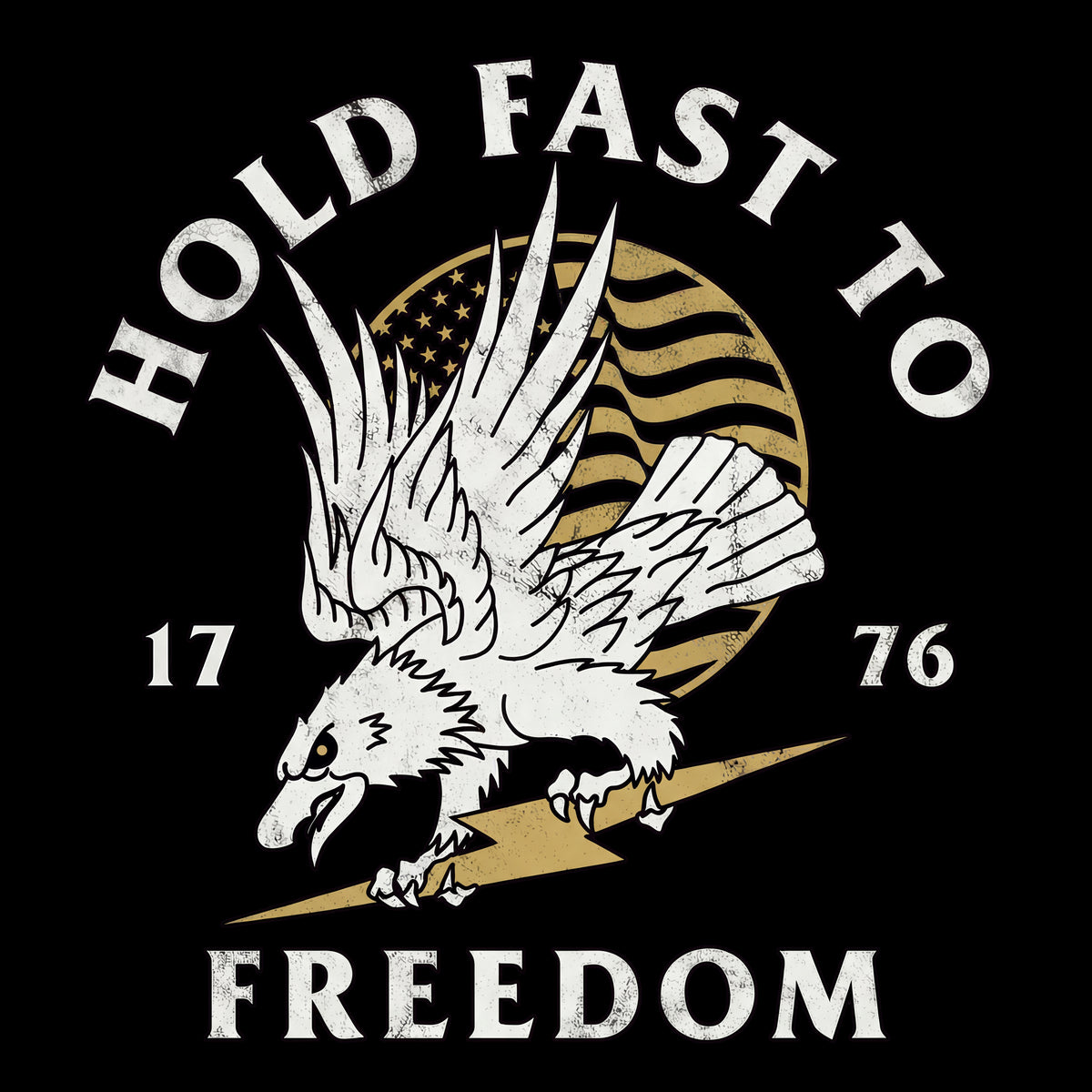 Hold Fast To Freedom Eagle Black Tee