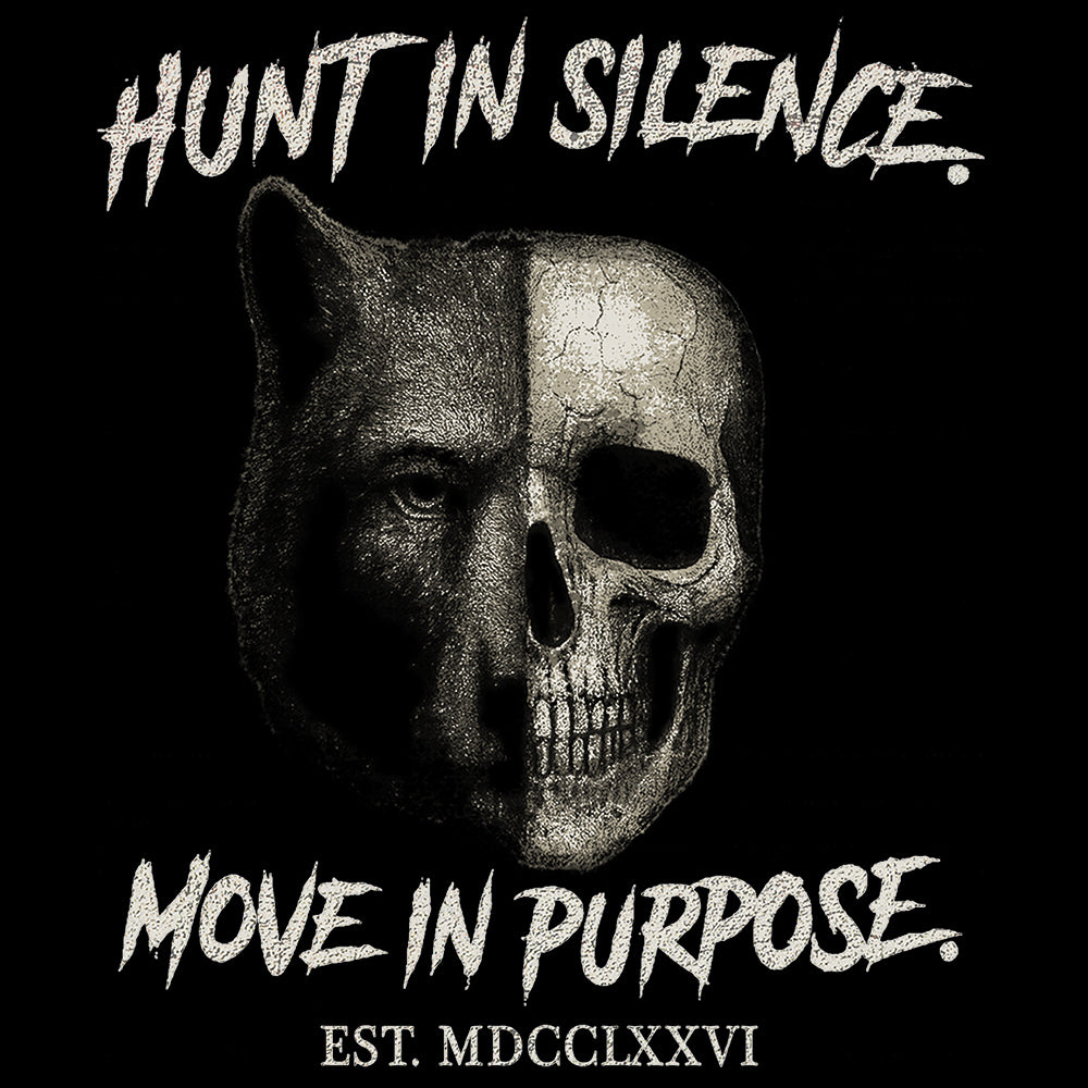 Hero Company Men&#39;s Hunt In Silence Black Tee - Helps Pair Veterans With A Service Dog or Shelter Dog