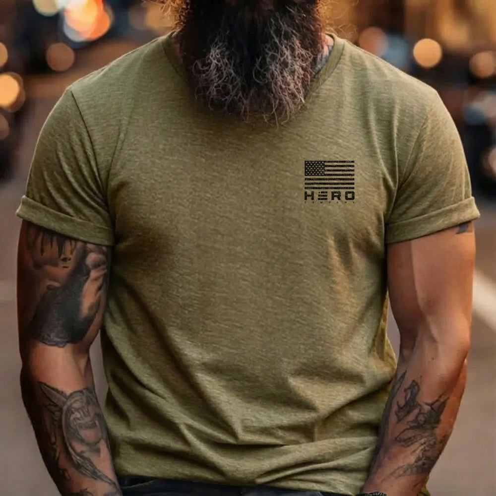 Hero Company Men's Service Dog Veteran's Battle Buddy Tee - Helps Pair Veterans With A Service Dog or Shelter Dog