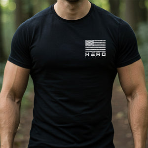 Hero Company Men's Don't Tread On Me Black Tee - Helps Pair Veterans With A Service Dog or Shelter Dog