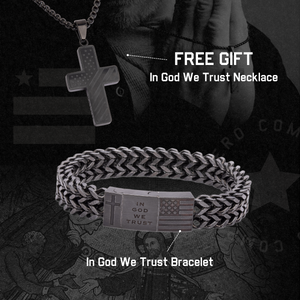 Buy Bracelet, Get Matching Necklace for FREE: "In God We Trust" Bracelet & Necklace Set: Helps Pair Veterans With A Service Dog Or Shelter Dog