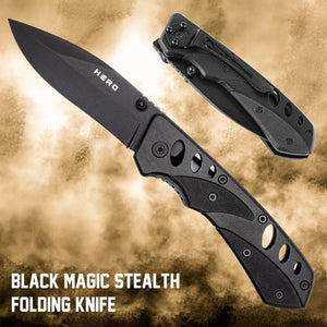 Special Offer!  The Hero Company- Black Magic Stealth Folding Knife