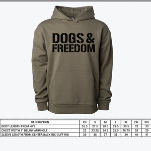 Limited Edition Dogs & Freedom Hoodie : Helps Pair Veterans With A Service Dog or Shelter Dog