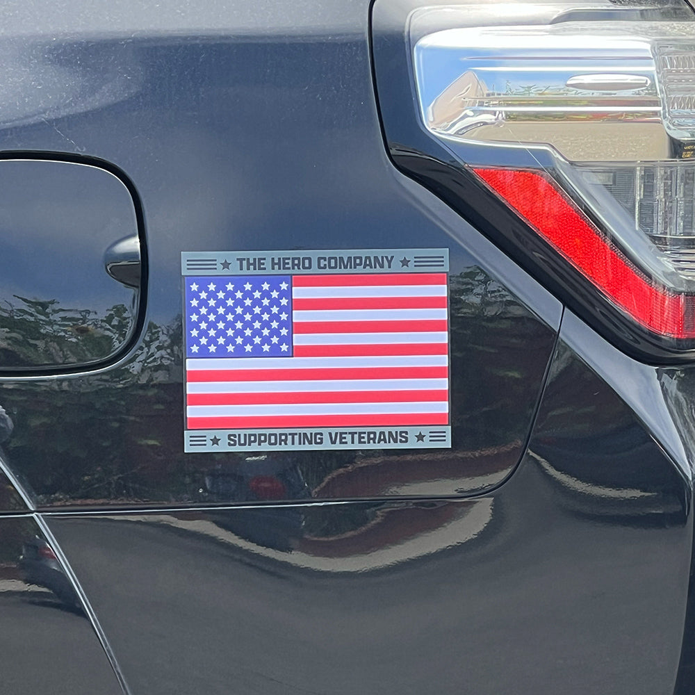 American Flag Hero Company Support Veterans Car Magnet