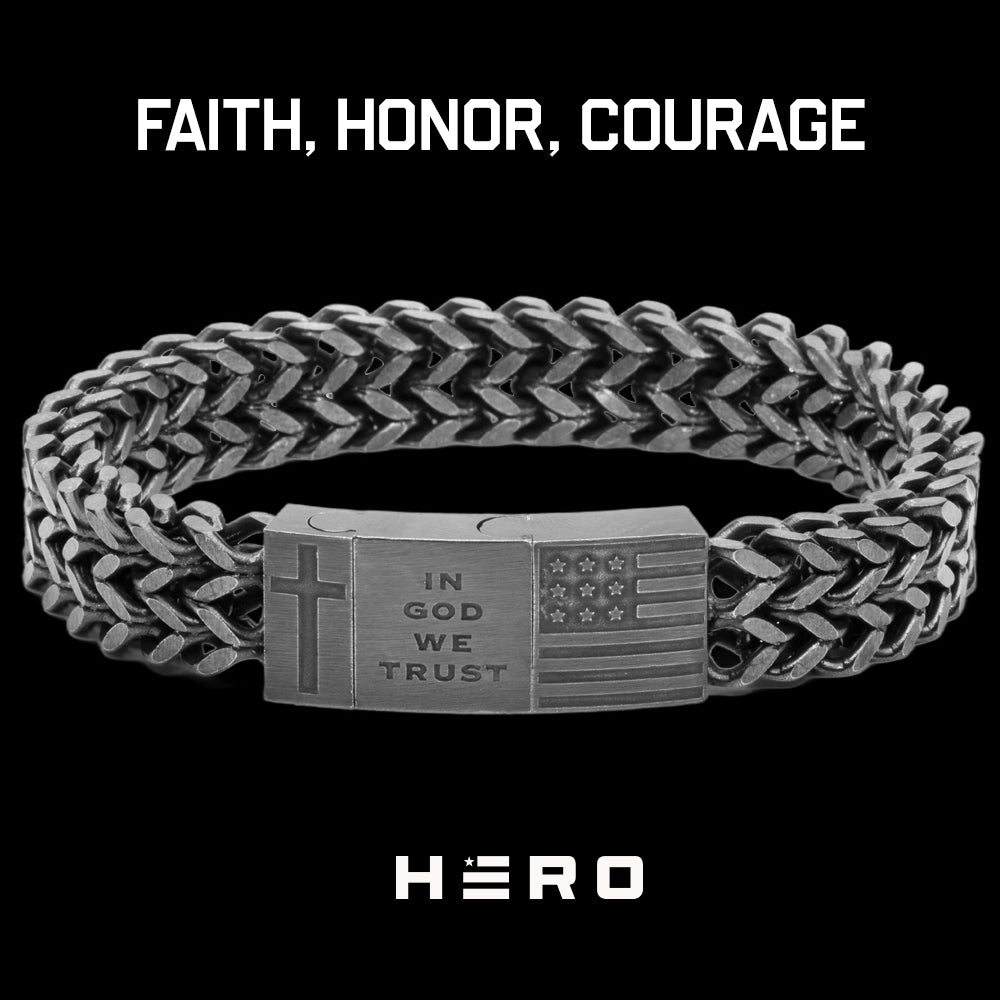 Buy Bracelet, Get Matching Necklace for FREE: "In God We Trust" Bracelet & Necklace Set: Helps Pair Veterans With A Service Dog Or Shelter Dog