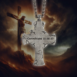 INRI Cross - Victory Over Sin & Death Necklace: Helps Pair Veterans With A Service Dog Or Shelter Dog.