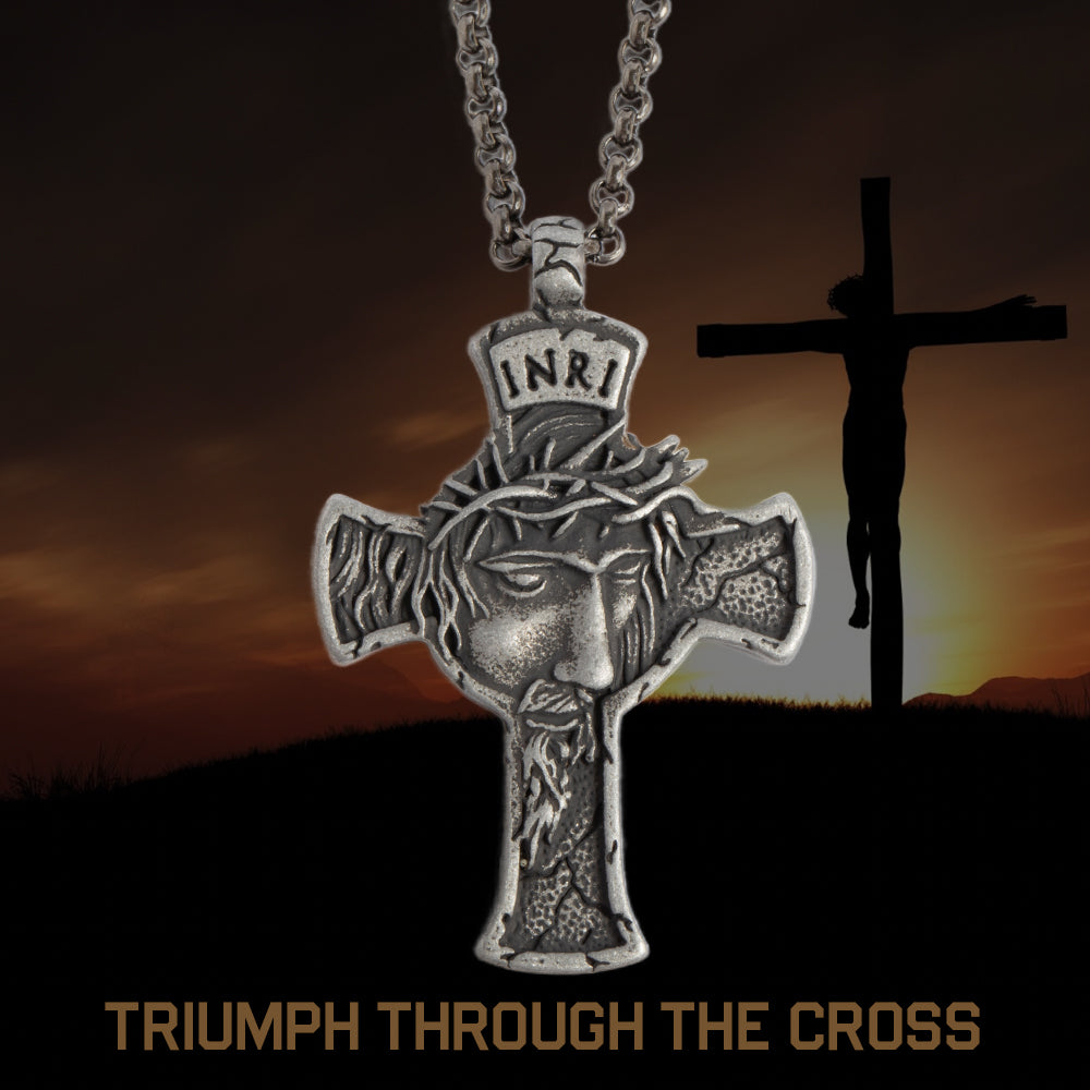 INRI Cross - Victory Over Sin & Death Necklace: Helps Pair Veterans With A Service Dog Or Shelter Dog.