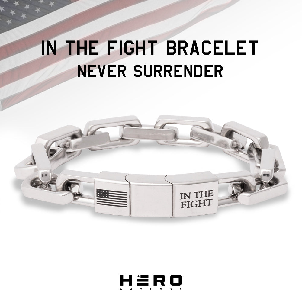 In The Fight-Never Surrender Bracelet : Helps Pair Veterans With A Service Dog or Shelter Dog
