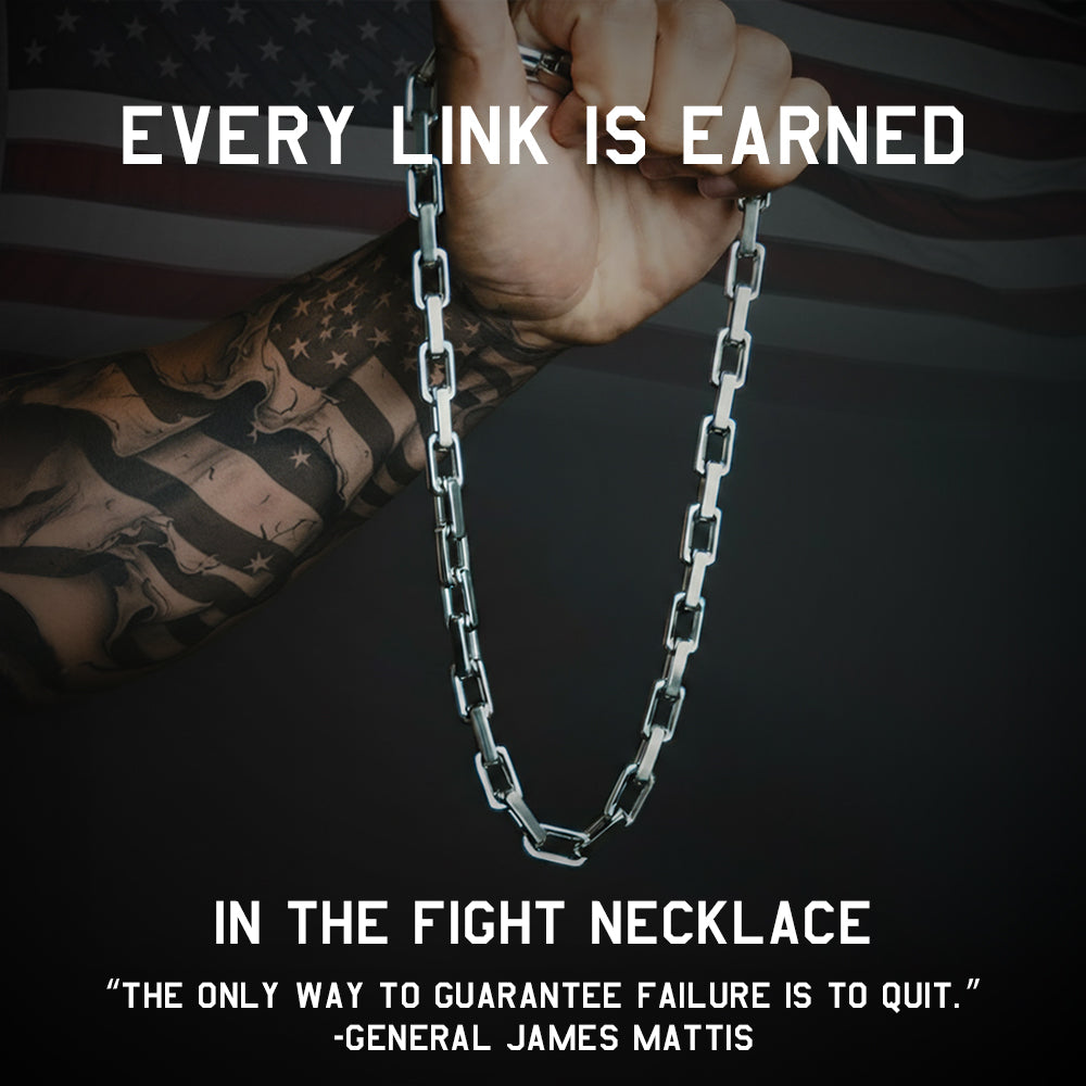 In The Fight-Never Surrender Necklace - Helps Pair Veterans With A Service Dog Or Shelter Dog