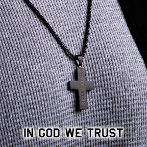 In God We Trust - American Flag Cross  Necklace: Helps Pair Veterans With A Service Dog Or Shelter Dog