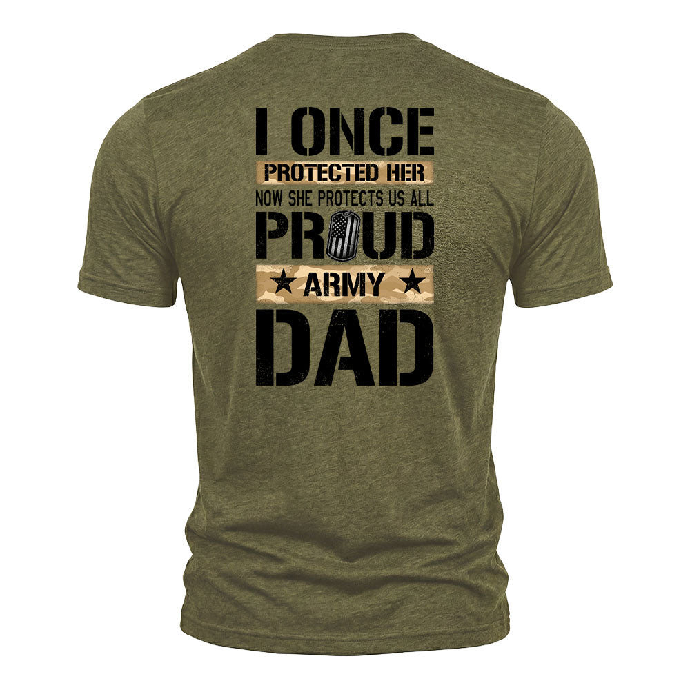 She Protects Us All Military Green Tee
