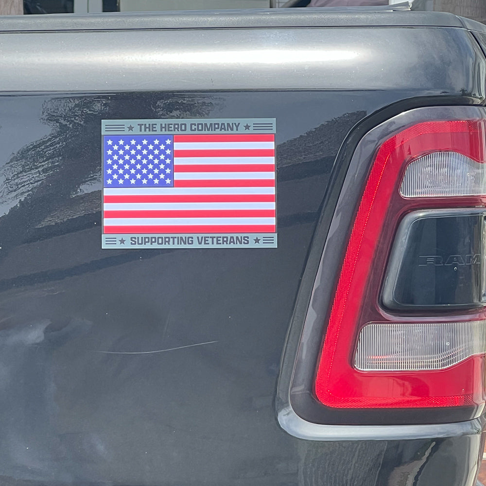 American Flag Hero Company Support Veterans Car Magnet