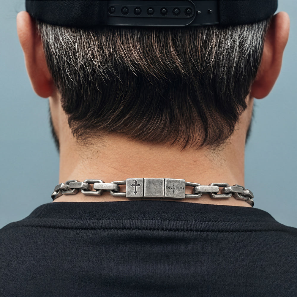 Invictus Unconquered Square Link Necklace: Helps Pair Veterans With A Service Dog Or Shelter Dog