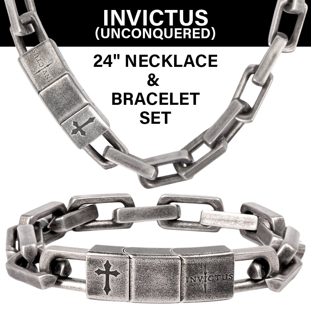 25% OFF-Invictus Unconquered Bracelet and Necklace Set : Helps Pair Veterans With A Service Dog Or Shelter Dog