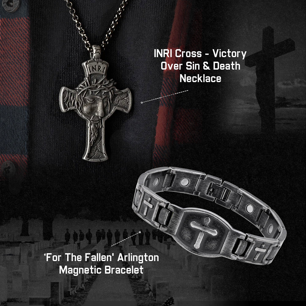For The Fallen&#39; Arlington Magnetic Bracelet and INRI Necklace