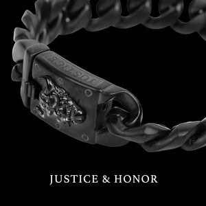 Samurai Honor & Justice Cuban Link Bracelet: Helps Pair Veterans With A Service Dog Or Shelter Dog