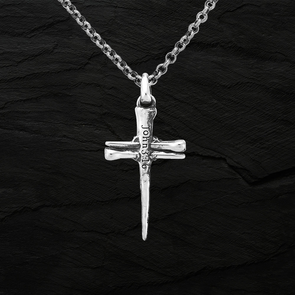 Nail Cross Necklace Charm in 10K Gold | Banter