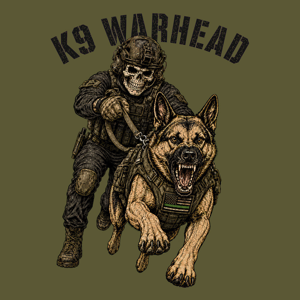 K9 Warhead Military Green Tee