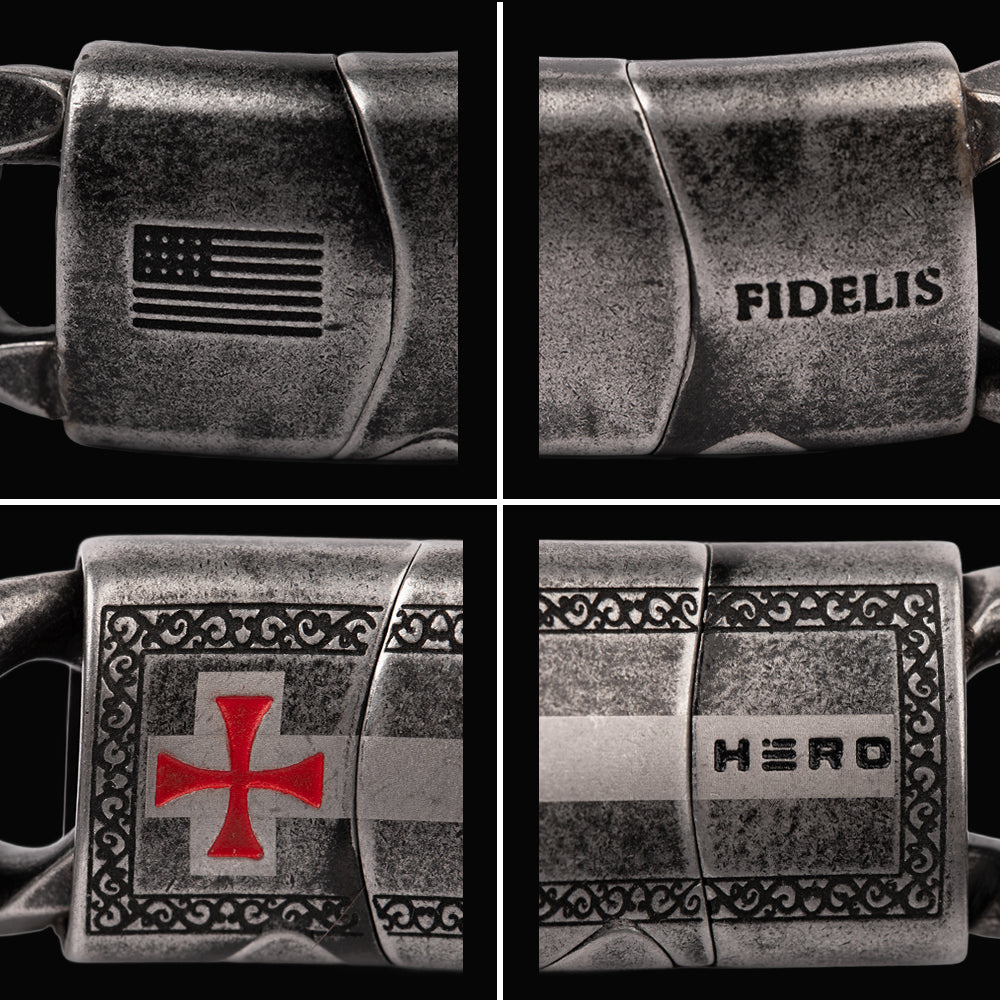 Knights Templar Fidelis Warrior Cuban Link Bracelet: Helps Pair Veterans With A Service Dog Or Shelter Dog