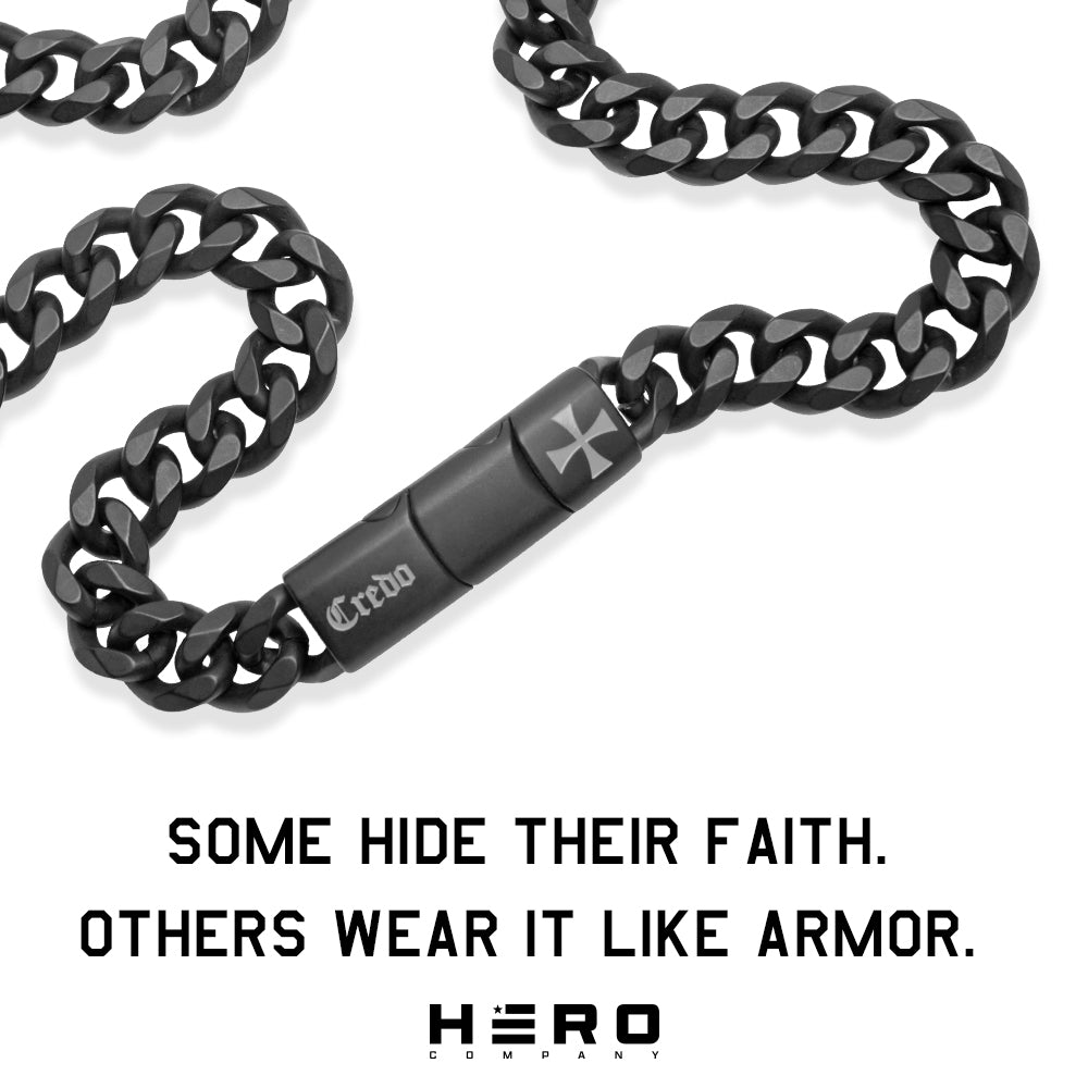 Knights Templar Sacred Oath Cuban Link Necklace: Helps Pair Veterans With A Service Dog Or Shelter Dog