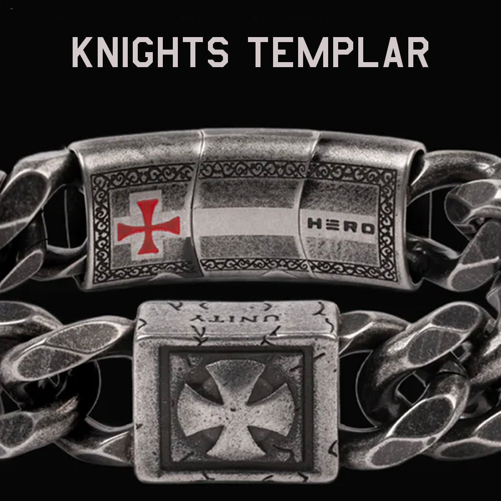Knights Templar Fidelis Warrior Cuban Link Bracelet: Helps Pair Veterans With A Service Dog Or Shelter Dog