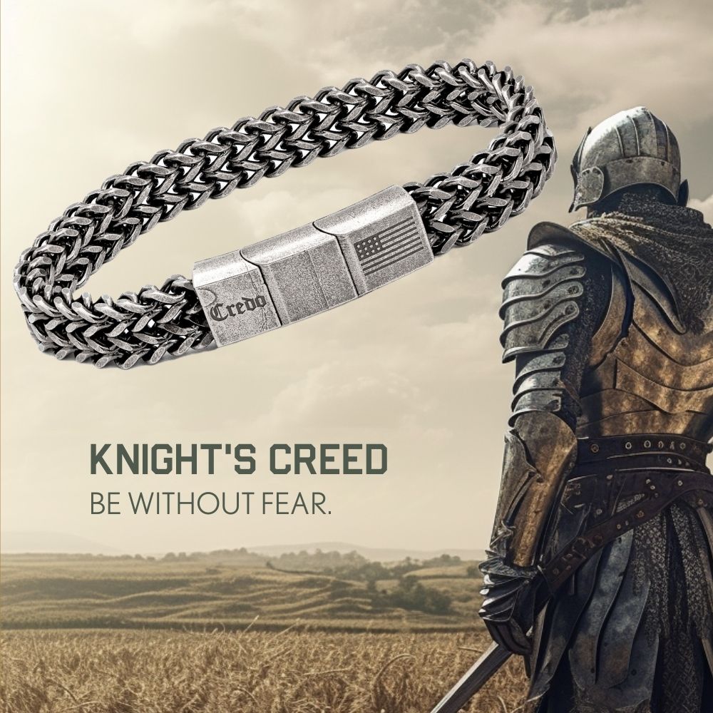 Knight Silver Mens Bracelet