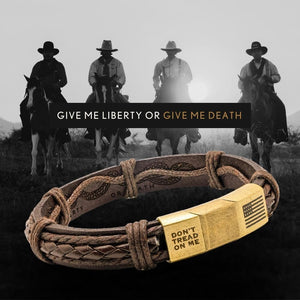 Special Offer! Don't Tread On Me Leather Bracelet- Helps Pair Veterans With A Service Dog or Shelter Dog