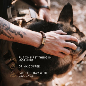 Limited Time Offer - Don't Tread On Me Leather Bracelet- Helps Pair Veterans With A Service Dog or Shelter Dog