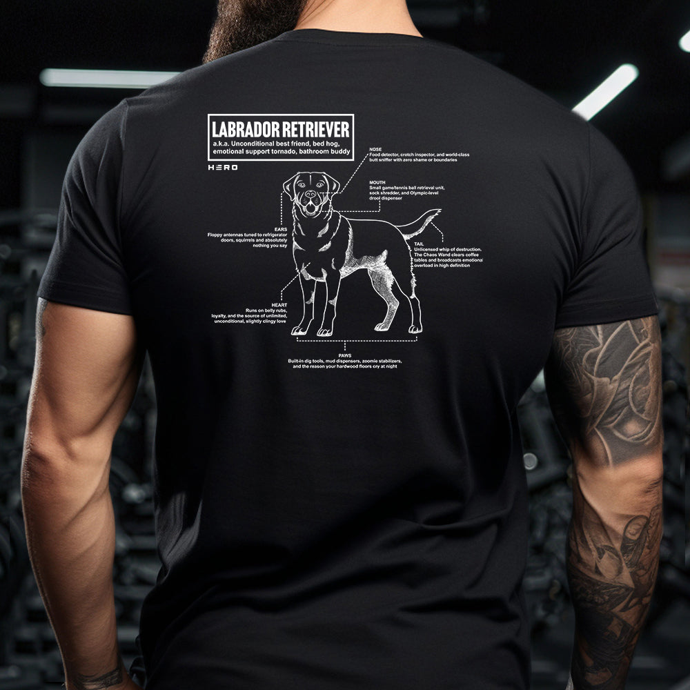 Hero Company Men's Unconditional Best Friend Labrador Retriever Tee - Helps Pair Veterans With A Service Dog or Shelter Dog