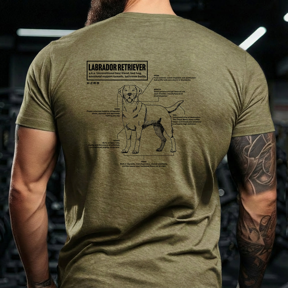 Hero Company Men's Unconditional Best Friend Labrador Retriever Tee - Helps Pair Veterans With A Service Dog or Shelter Dog