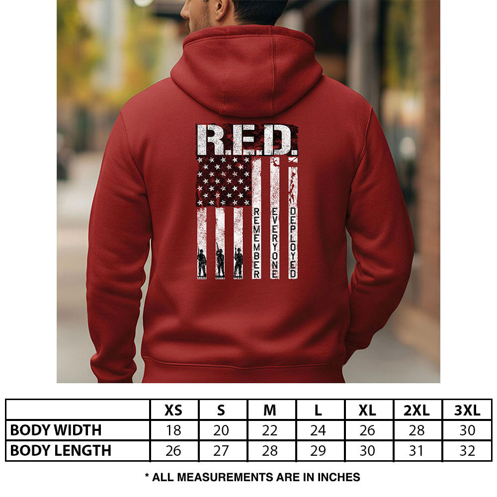 Hero Company Men's R.E.D. Red Premium Hoodie - Helps Pair Veterans With A Service Dog or Shelter Dog