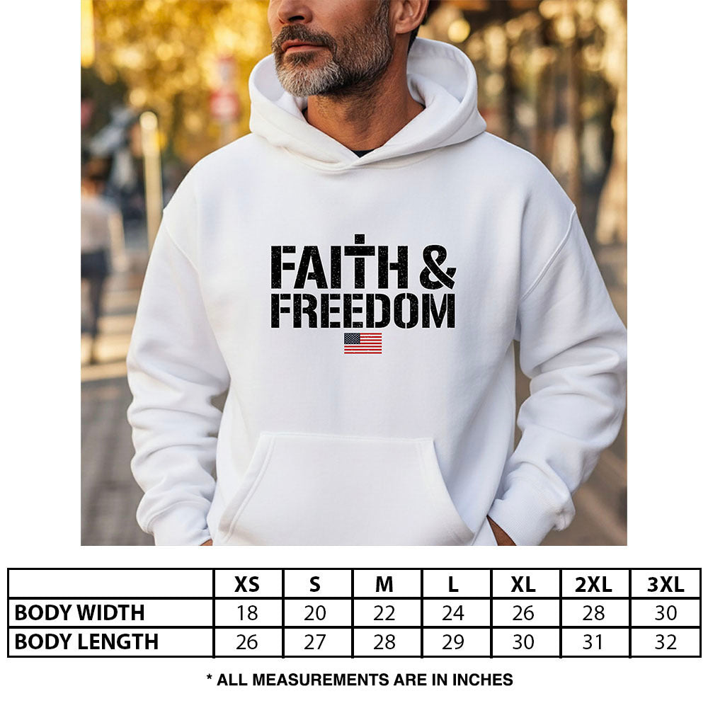 Hero Company Men's Faith & Freedom White Premium Hoodie - Helps Pair Veterans With A Service Dog or Shelter Dog