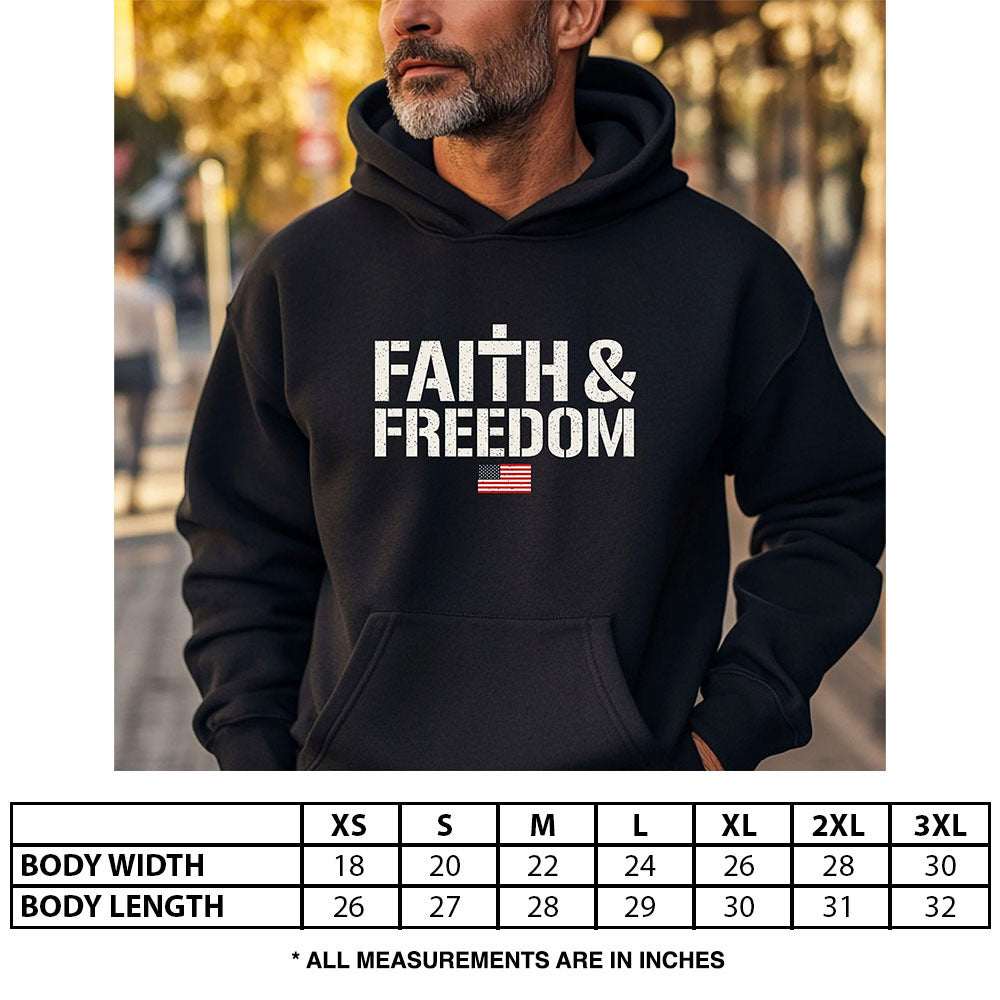Hero Company Men&#39;s Faith &amp; Freedom Black Premium Hoodie - Helps Pair Veterans With A Service Dog or Shelter Dog