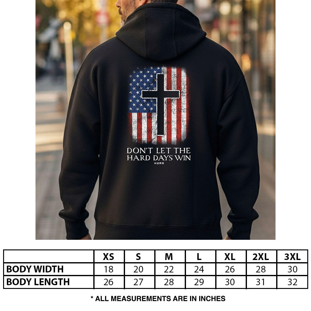 Hero Company Men&#39;s Don&#39;t Let The Hard Days Win Black Premium Hoodie - Helps Pair Veterans With A Service Dog or Shelter Dog