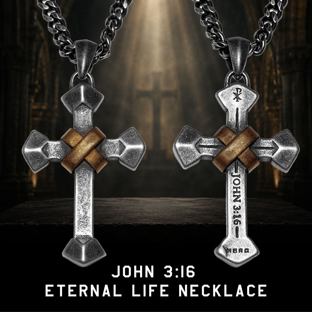John 3:16 Eternal Life Cross Necklace