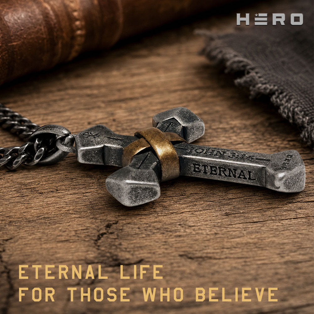 John 3:16 Eternal Life Cross Necklace