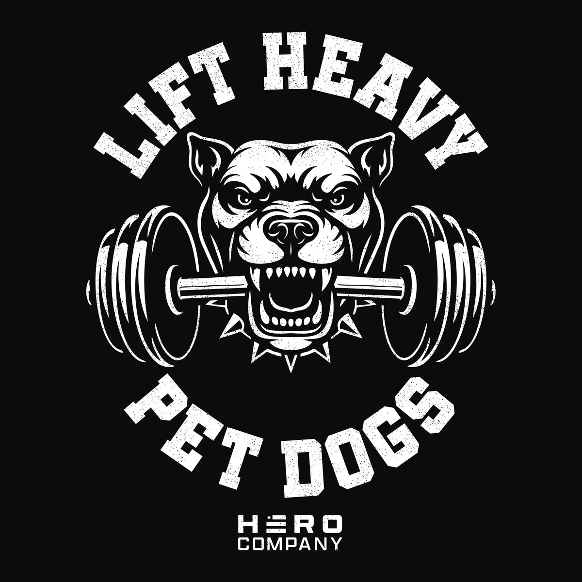 Hero Company Men&#39;s Lift Heavy Pet Dogs Pit Black Tee - Helps Pair Veterans With A Service Dog or Shelter Dog