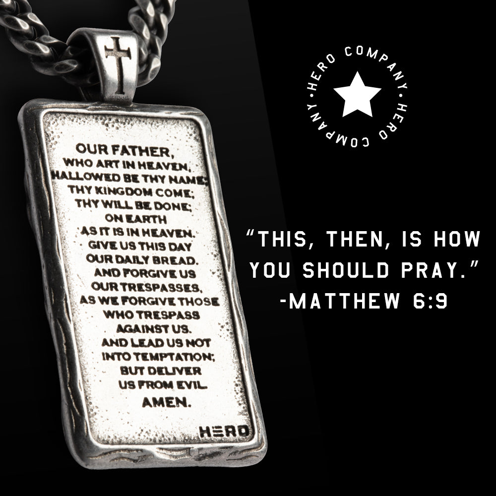 The Lord’s Prayer Crown of Thorns Necklace - Helps Pair Veterans With A Service Dog Or Shelter Dog