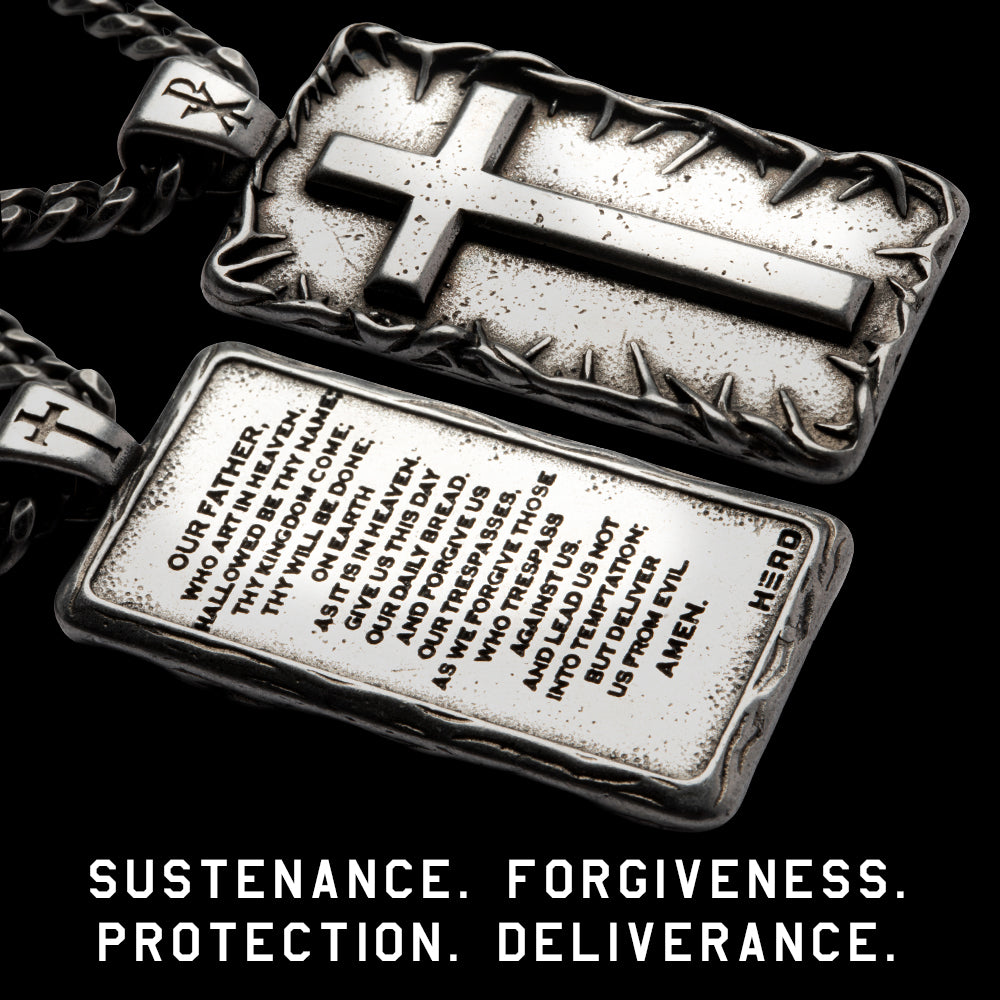 The Lord’s Prayer Crown of Thorns Necklace - Helps Pair Veterans With A Service Dog Or Shelter Dog