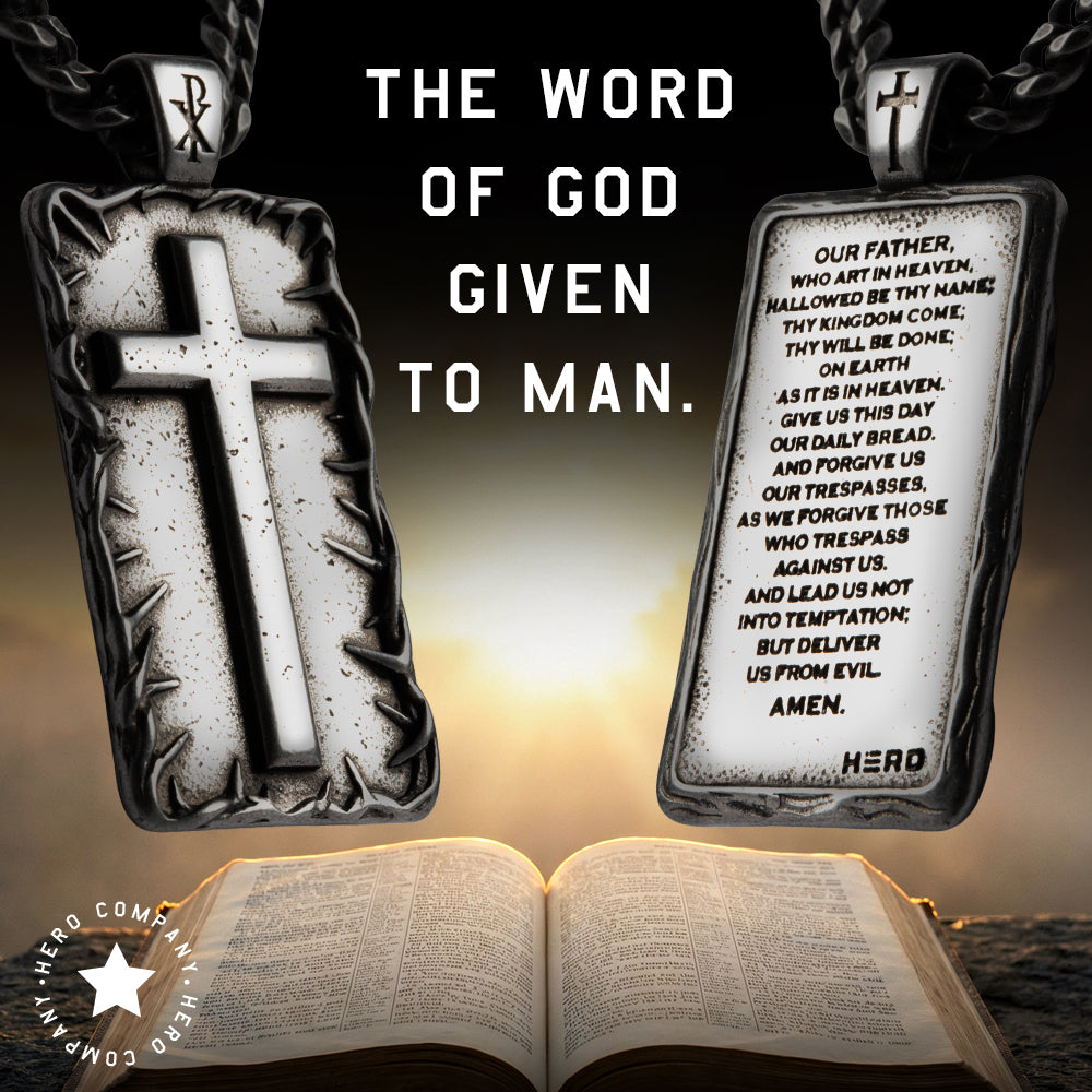 The Lord’s Prayer Crown of Thorns Necklace - Helps Pair Veterans With A Service Dog Or Shelter Dog