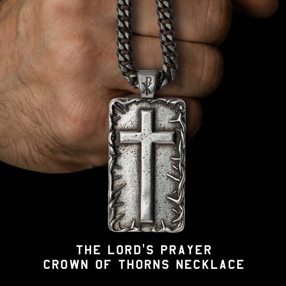 The Lord’s Prayer Crown of Thorns Necklace - Helps Pair Veterans With A Service Dog Or Shelter Dog