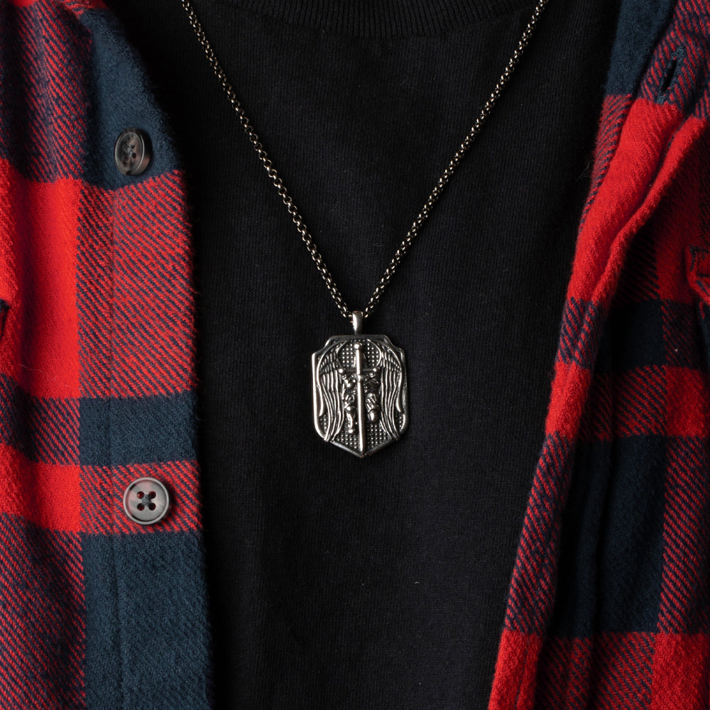 St. Michael Medallion Necklace - Helps Pair Veterans With A Service Dog Or Shelter Dog