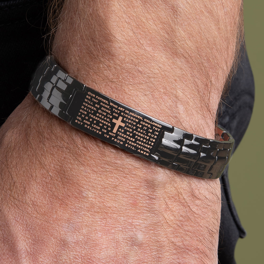 Power of the Lord’s Prayer Magnetic Copper Bracelet : Helps Pair Veterans With A Service Dog Or Shelter Dog